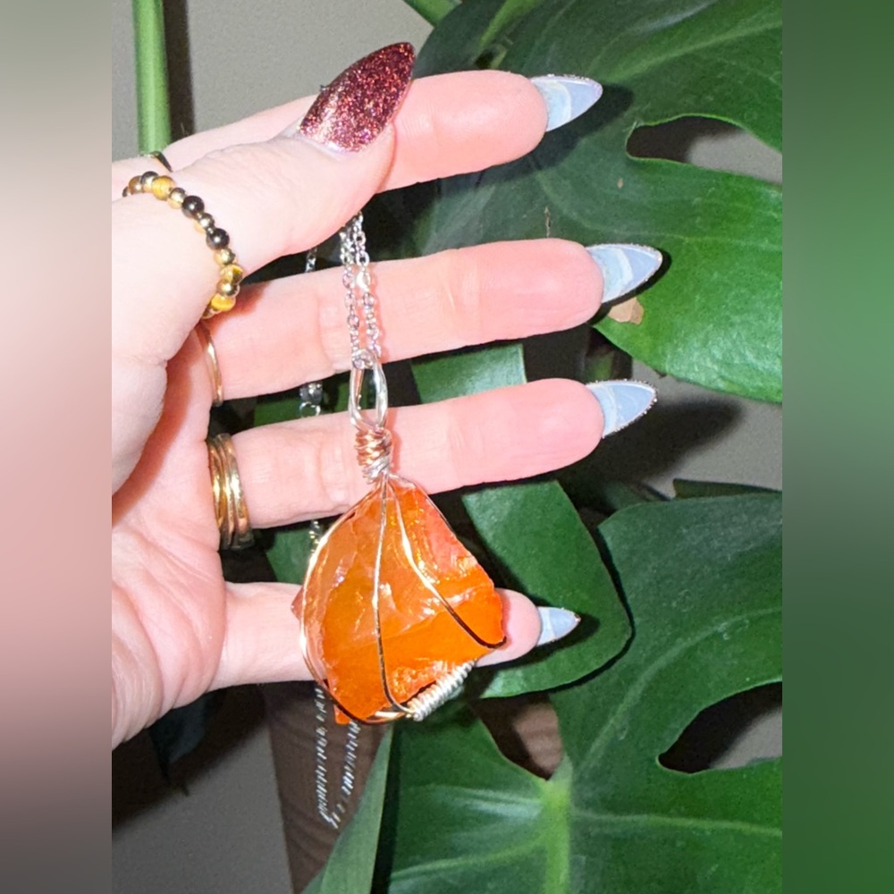 Statement Orange Aura Quartz Crystal - image 4
